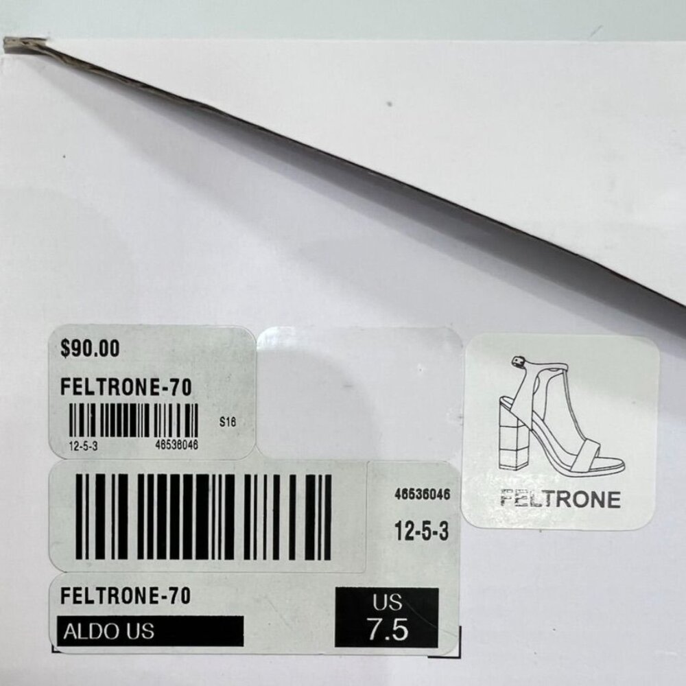 Aldo Women's Feltone-70 White Heeled Sandals Gold Accent Sz 7.5 With Box - Picture 5 of 9